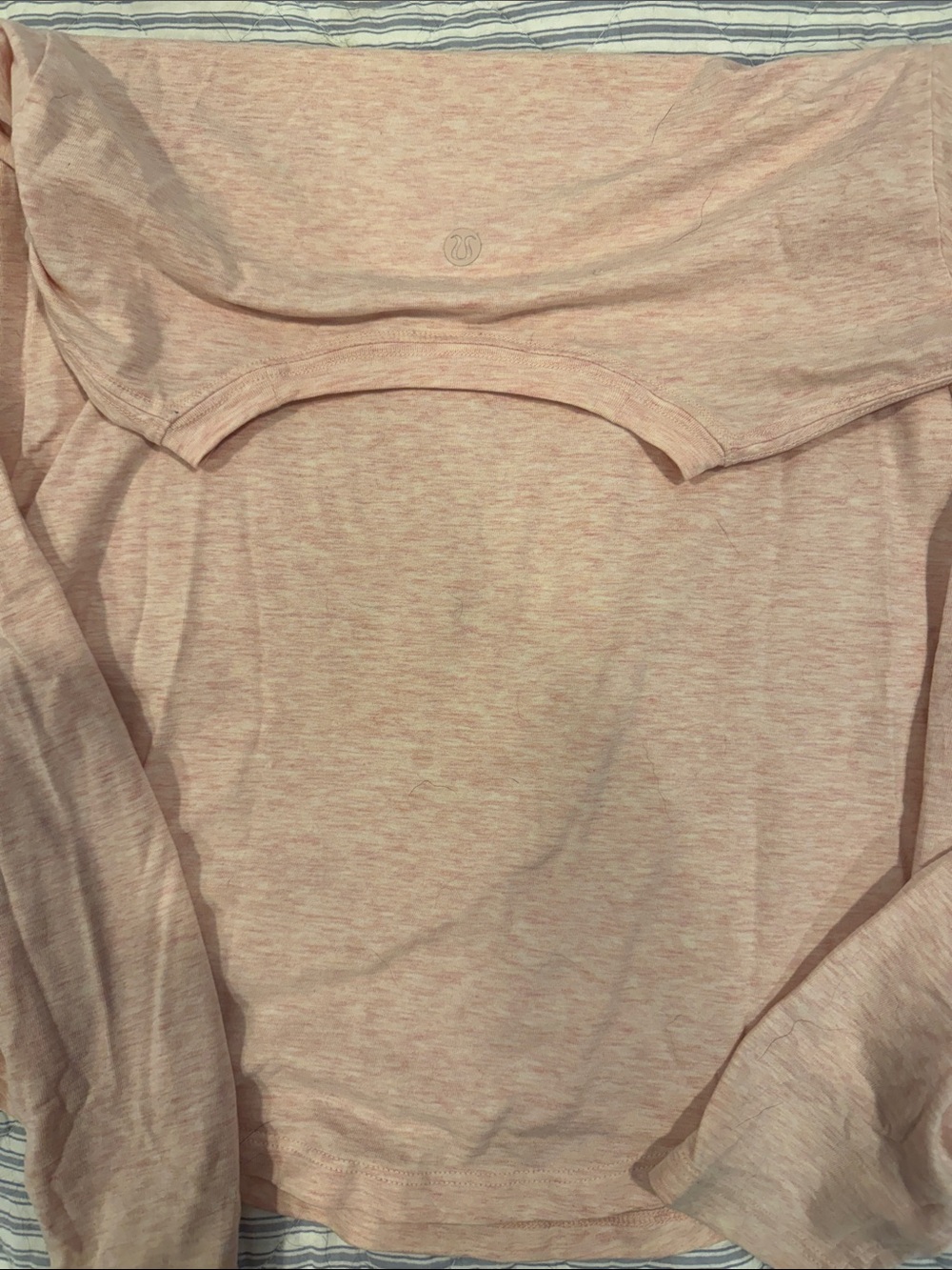 lululemon athletica Heathered Light Pink Long Sleeve Tee